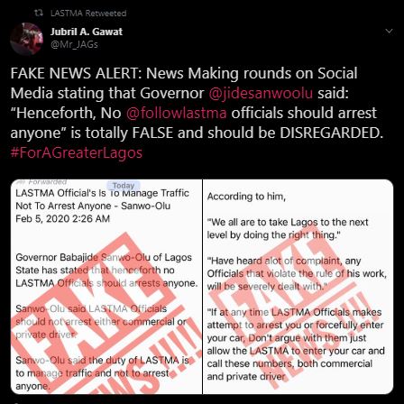 LASTMA fake news 3