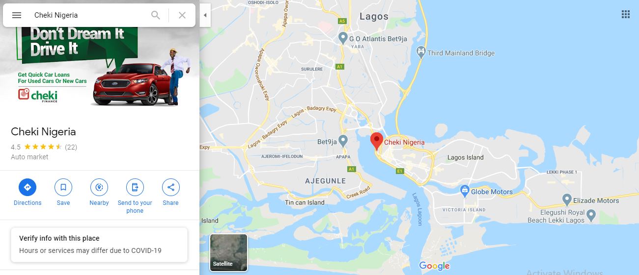 Cheki Nigeria on Google Map