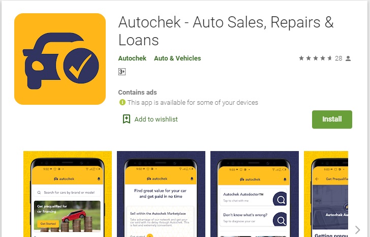 Screenshot of Autochek App